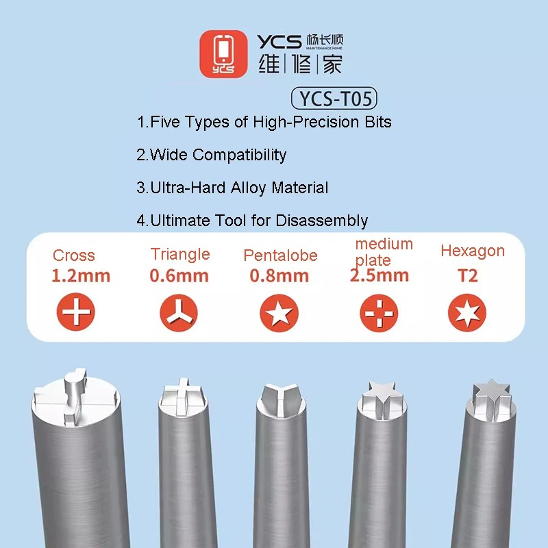 طقم مفكات YCS-T05 ثلاثي الأبعا - مراجعة Electronics Repair Center وسعره