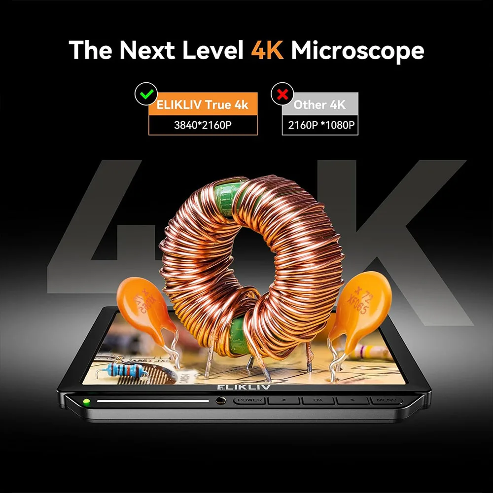 Elikliv EM4K-AF 4K مجهر رقمي ض - مراجعة Electronics Repair Videos وسعره